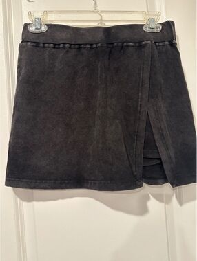 Fashion Clothing Black Mini Skort with Wrap Detail, Size M